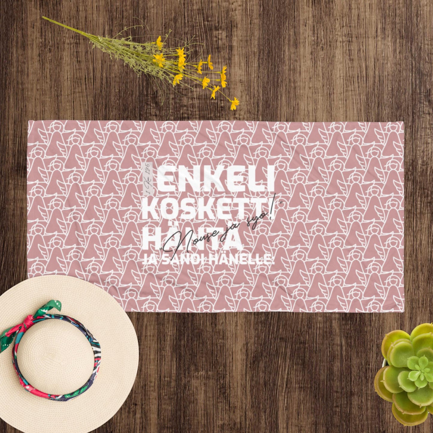 Enkeli kosketti häntä -pyyhe